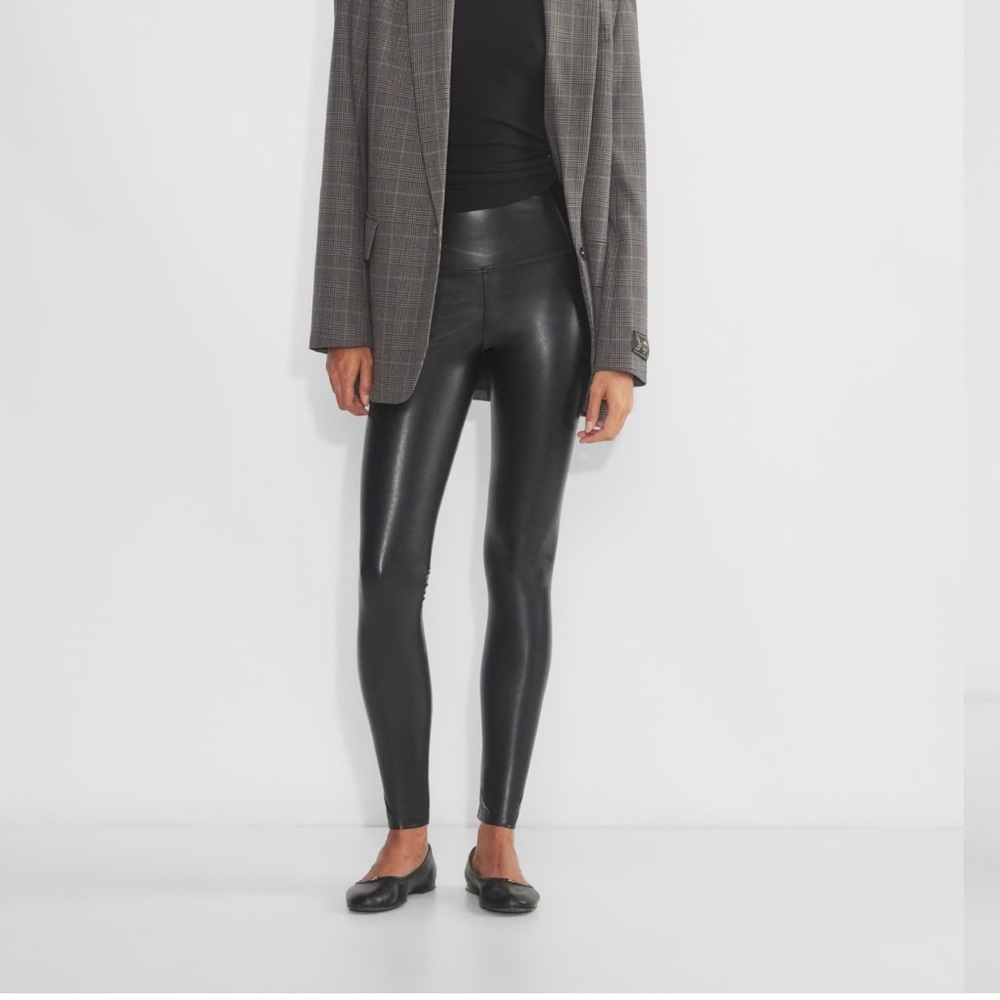 Women's Black Faux Leather Leggings